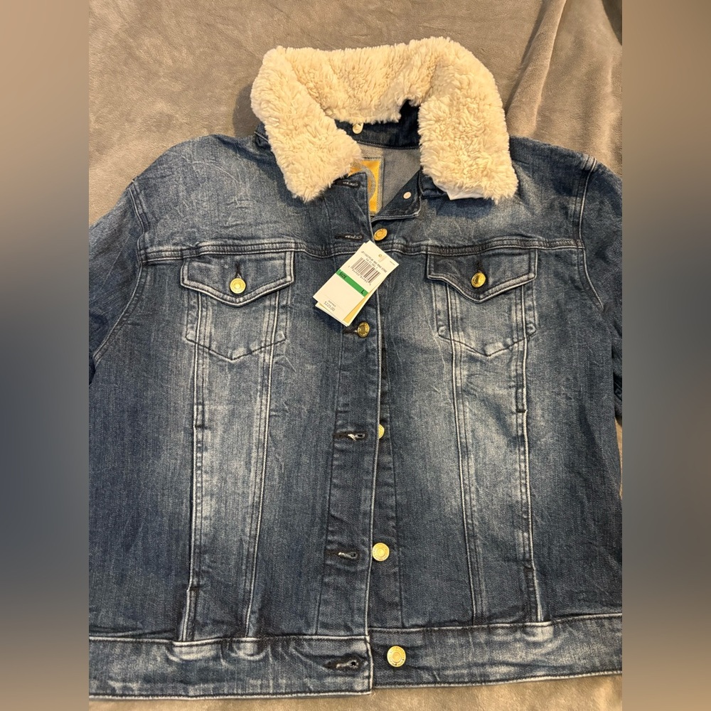 Michael Kors Jean Jacket with Fur Collar